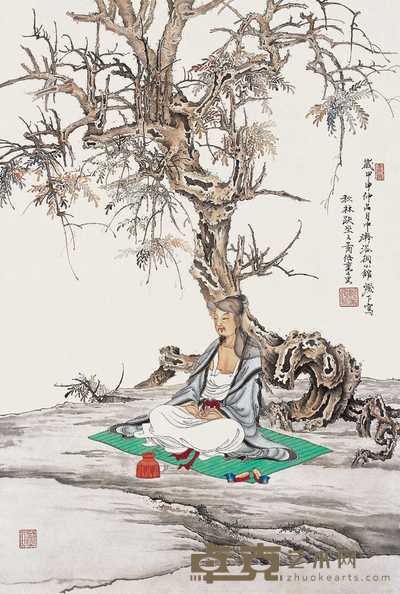 任重 甲申（2004年）作 高士图 镜心 64×44cm